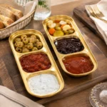 اردوخوری استیل طلایی نقره ای چند خانه