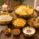 کاسه استیل طلایی نقره ای