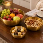 کاسه استیل طلایی نقره ای