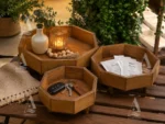 رایزر چوبی چندضلعی پایه‌دار