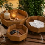 رایزر چوبی چندضلعی پایه‌دار