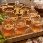 فنجان شیشه‌ای سولو لب طلا