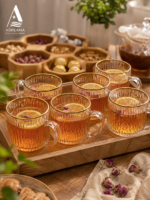 فنجان شیشه‌ای سولو لب طلا
