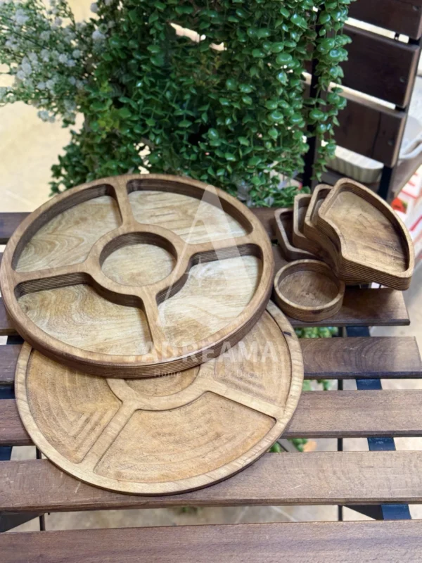 سینی سرو چوبی ۵ تکه
