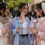 تراول ماگ گلدار دسته بالا