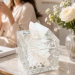 جا دستمال کاغذی شیشه‌ای مربع
