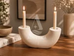 جا شمعی سرامیکی دو شعله