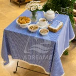 رومیزی چهارخانه ۱۱۰×۱۱۰