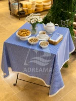 رومیزی چهارخانه ۱۱۰×۱۱۰