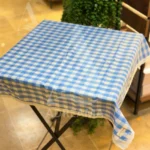 رومیزی چهارخانه لبه‌گیپور