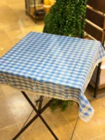 رومیزی چهارخانه لبه‌گیپور