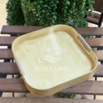 سینی چوبی مربع دسته کنفی