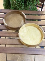سینی چوبی گرد دسته کنفی