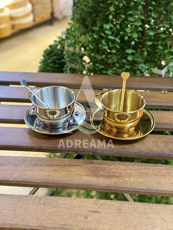 فنجان و نعلبکی استیل