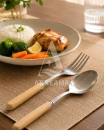 قاشق و چنگال غذاخوری دسته بامبو