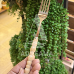 چنگال غذاخوری دسته چوبی بامبو