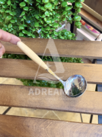 ملاقه استیل دسته بامبو