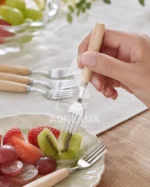 چنگال میوه‌خوری دسته بامبو