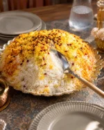 کفگیر سرو برنج استیل دسته بامبو