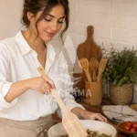 کفگیر چوبی پهن