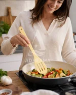 کفگیر گرد شیاردار چوبی