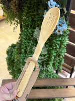 کفگیر گرد شیاردار چوبی