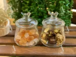 ظرف شیشه‌ای درب‌دار طرح پرنده