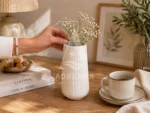 گلدان سرامیکی شیاردار مینیمال