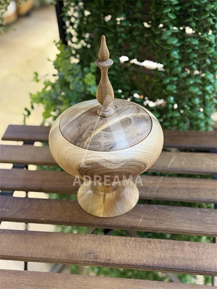 آجیل خوری درب‌دار چوب گردو