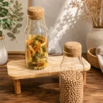 بانکه شیشه‌ای درب چوب پنبه