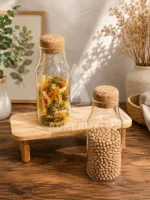 بانکه شیشه‌ای درب چوب پنبه