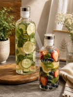 بطری آب شیشه‌ای واشردار - Image 3