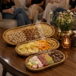 سینی بیضی پذیرایی چوبی پلای‌وود