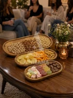 سینی بیضی پذیرایی چوبی پلای‌وود