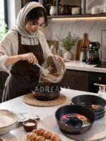 قالب کیک تفلون گرد کف صاف