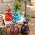 گلدان شیشه‌ای رنگی