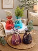گلدان شیشه‌ای رنگی