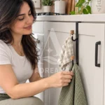 آویز حوله و دستمال دو شاخه کابینتی