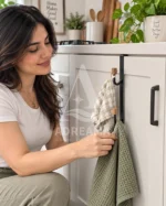 آویز حوله و دستمال دو شاخه کابینتی