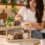 استند دو طبقه چوبی