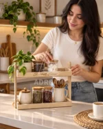 استند دو طبقه چوبی