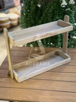 استند دو طبقه چوبی