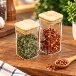 شیشه ادویه پیرکس مربعی