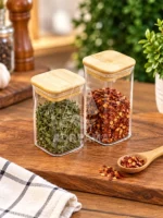 شیشه ادویه پیرکس مربعی