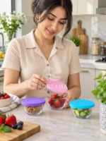 پیاله شیشه‌ای درب‌دار ۳ عددی - تصویر 3