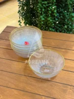 کاسه شیشه ای لب طلا