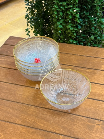 کاسه شیشه ای لب طلا