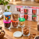 پیاله شیشه ای درب دار