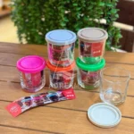 پیاله شیشه ای درب دار