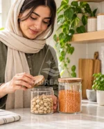 بانکه شیشه‌ای درب چوبی
